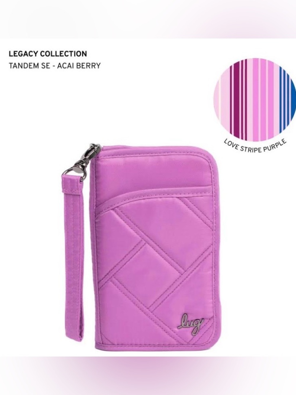 Lug Legacy Collection Tandem SE RFID Wallet Wristlet Acai Berry